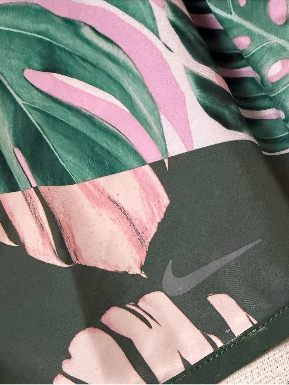 Nike Tropical Print Athletic Shorts - Pink & Green